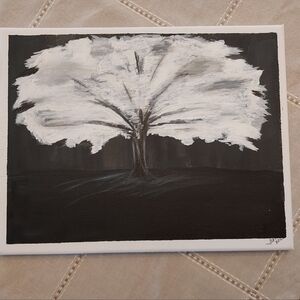 Black and White acrylic painting 11x14